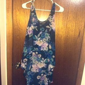 Floral, high low, tank